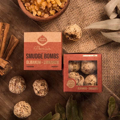 Smudge Bombs Räucherkugeln mit Weihrauchharz und Zimtstangen