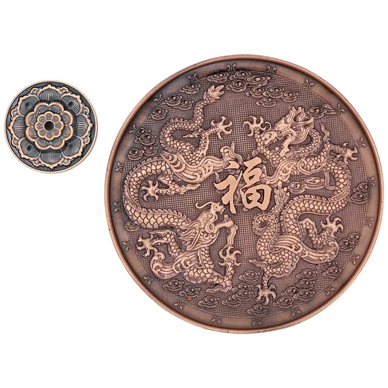Chinesischer Drache Räucherschale kupferfarben, Detailansicht