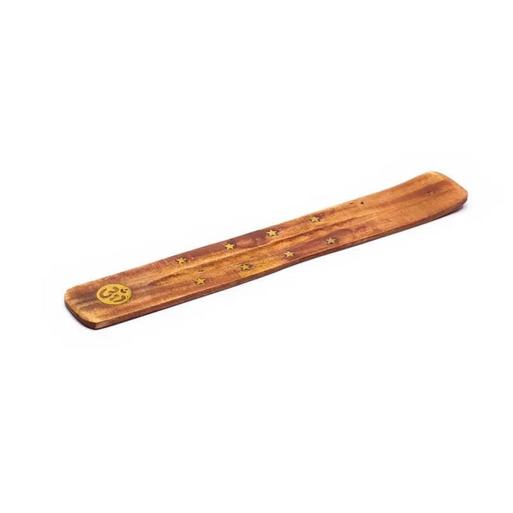 Räucherstäbchenhalter Holz OM in schräger Produktansicht