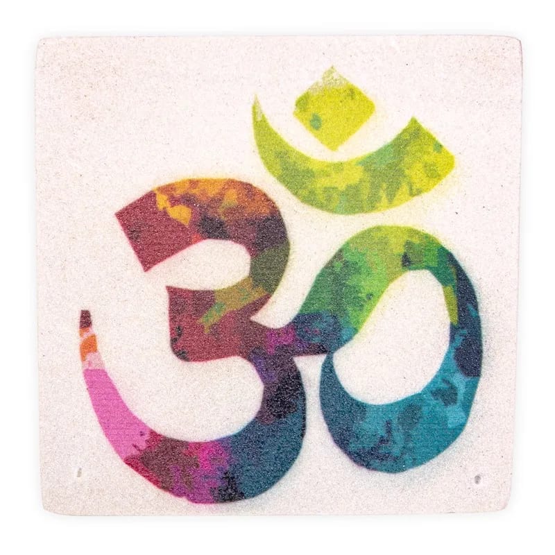 Sandstein Räucherstäbchenhalter OM Digitaldruck in schräger Ansicht