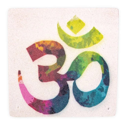 Sandstein Räucherstäbchenhalter OM Digitaldruck in schräger Ansicht