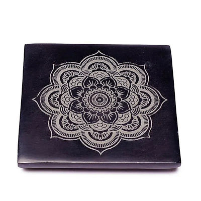 Speckstein Räucherstäbchenhalter Mandala-Blume zweite Produktansicht