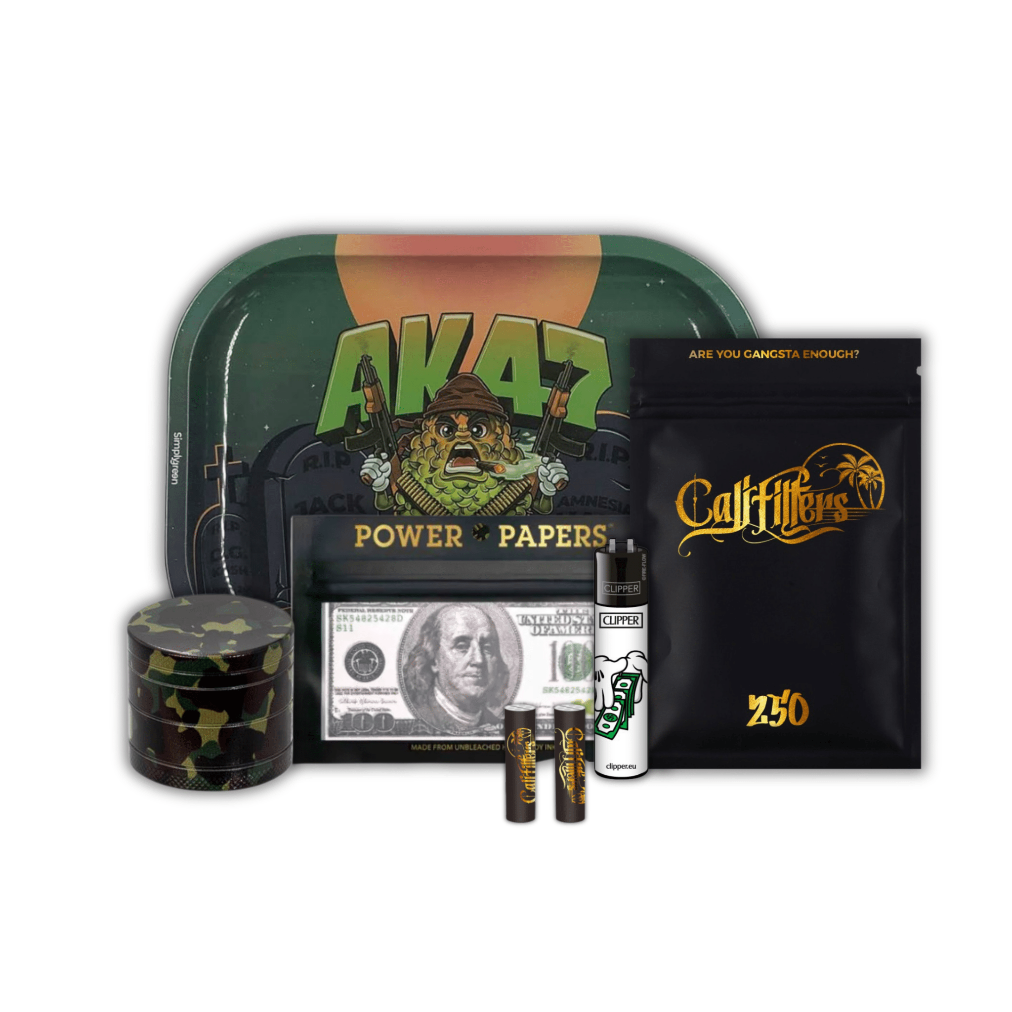 Rauchwerk Gangsta Bundle mit Grinder, Tray, Papers und Filtern