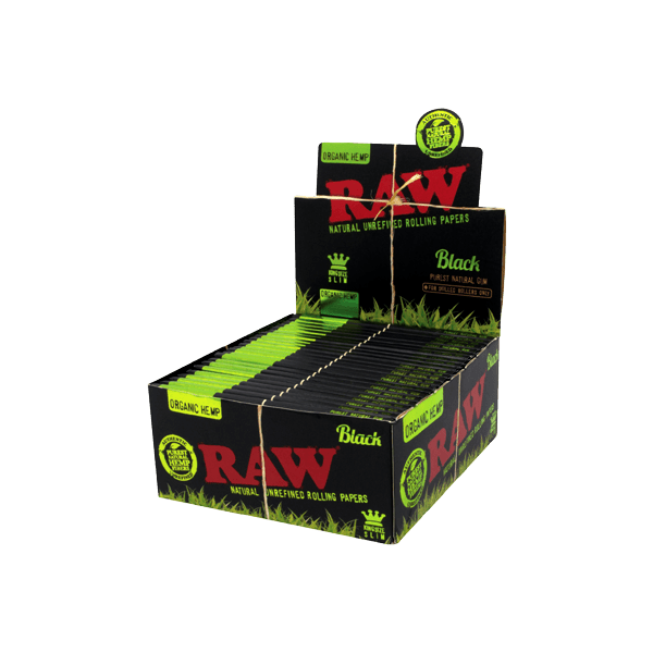 RAW Black Organic Hemp Kingsize Slim Display mit 50 Packs