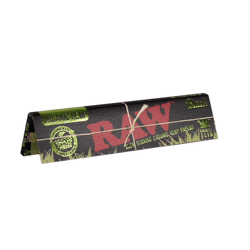 RAW Black Organic Hemp King Size Slim Papers, Packung