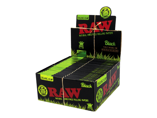 RAW Black Organic Hemp Kingsize Slim Display mit 50 Packs