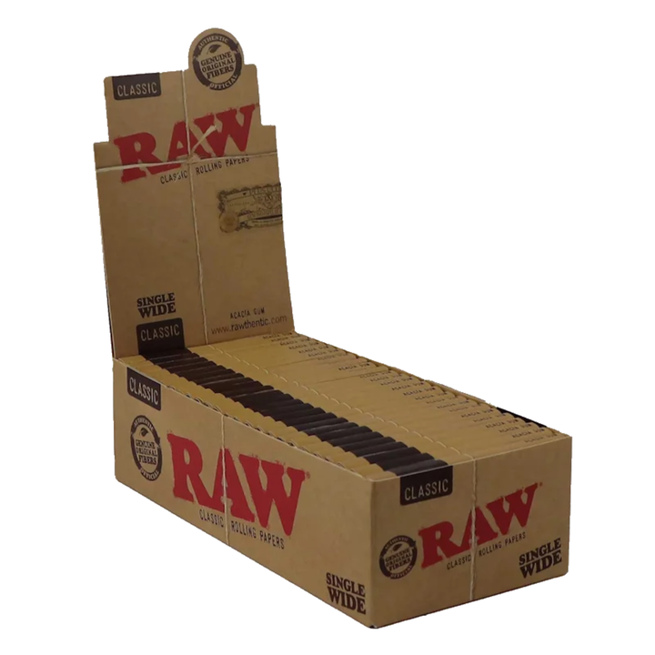 RAW Classic Single Wide geöffnetes Display mit 25 Heftchen