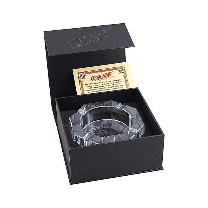 RAW - Crystal Ashtray - Kristallglas Aschenbecher - Massiv - 13cm - in der Schachtel