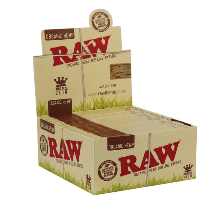RAW Organic Hemp King Size Slim Einzelheft mit 32 Papers