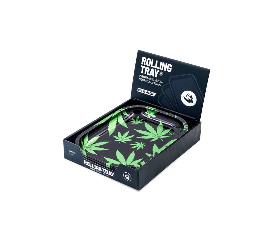 Rolling Tray - 18 x 14cm - Leaves Green kaufen bei rauchwerk.ch