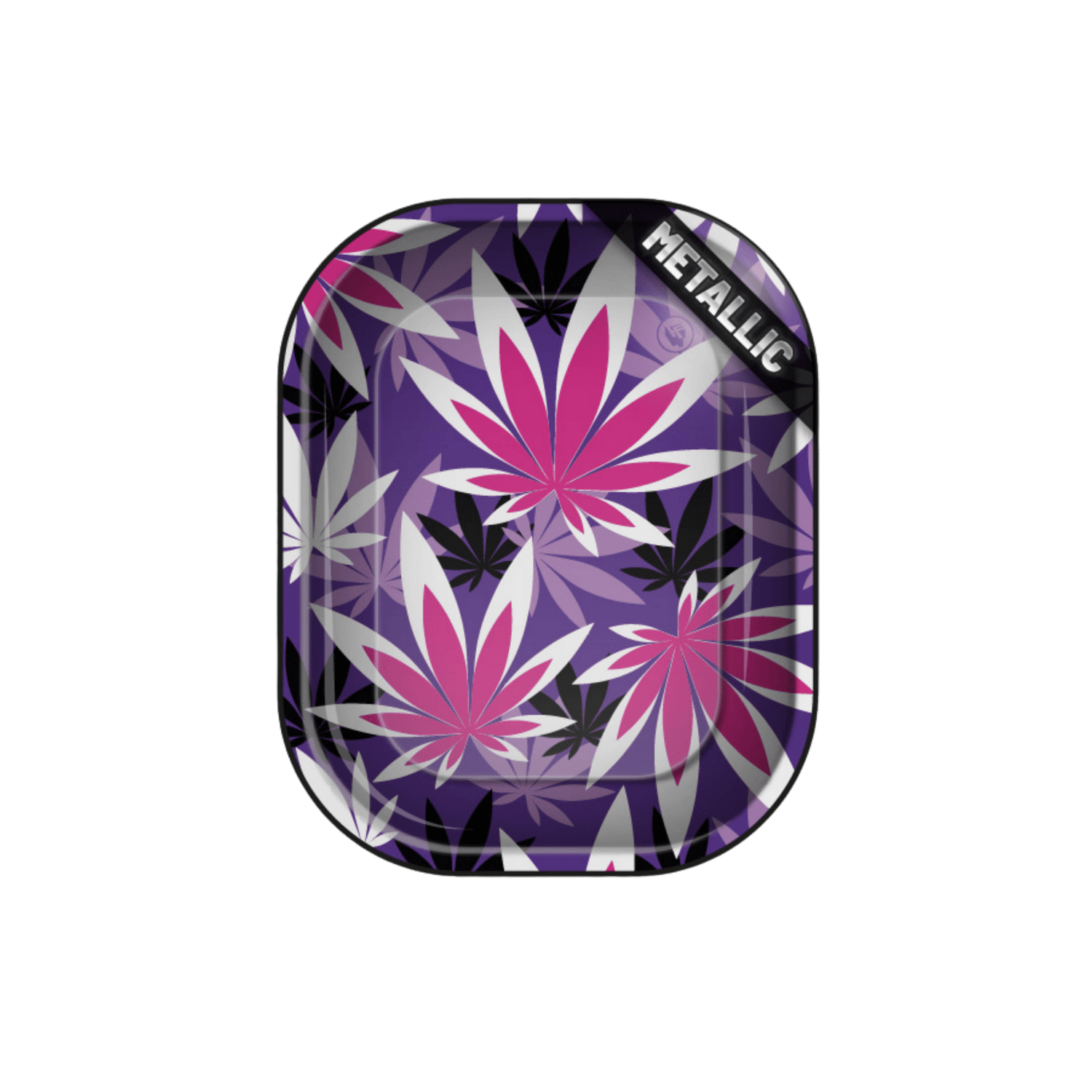 Rolling Tray Pink Leaves 1/4, 18x14 cm Vorderseite
