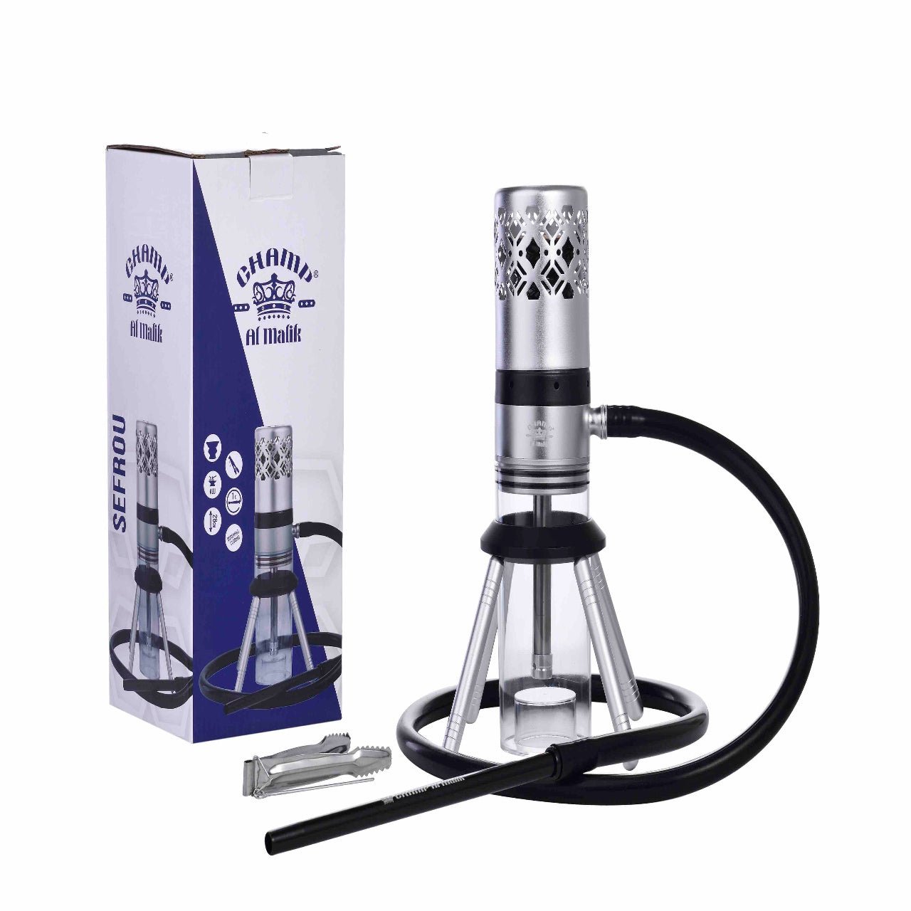Shisha Sefrou Black / Silver - 280mm - schwarz / silber kaufen bei rauchwerk.ch