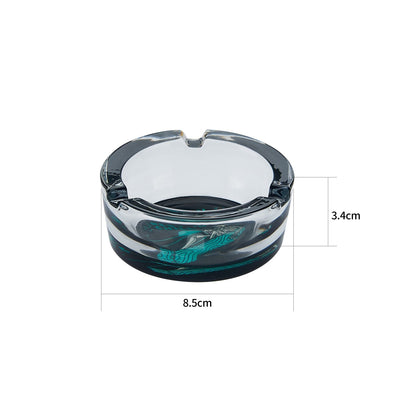 Einzelansicht runder Glasaschenbecher mit Totenkopf, 8,5×3,4 cm