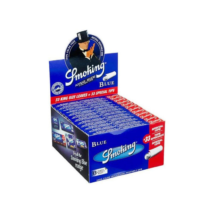 Smoking Blue King Size + Tips Display mit 24 Heftchen