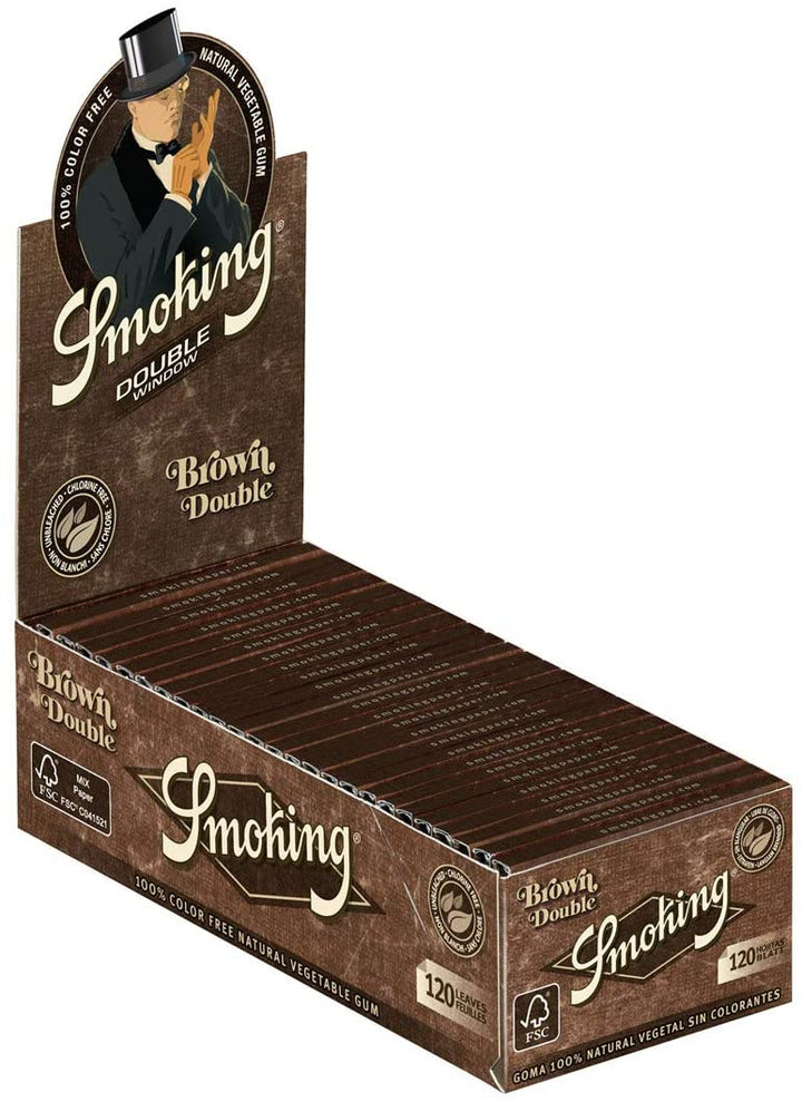 Smoking Brown Double Window Displaybox mit 10 Heftchen