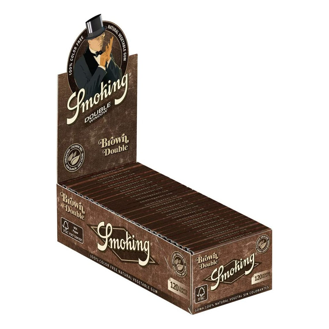 Smoking Brown Double Window Displaybox mit 25 Heftchen
