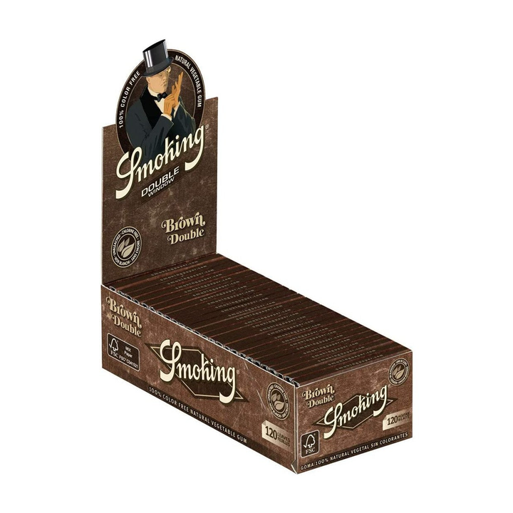Smoking Brown Double Window Displaybox mit 25 Heftchen