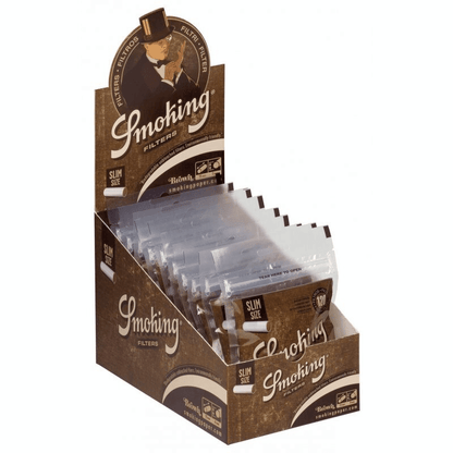 Smoking Slim Filter Classic Brown Display mit 20 Beuteln