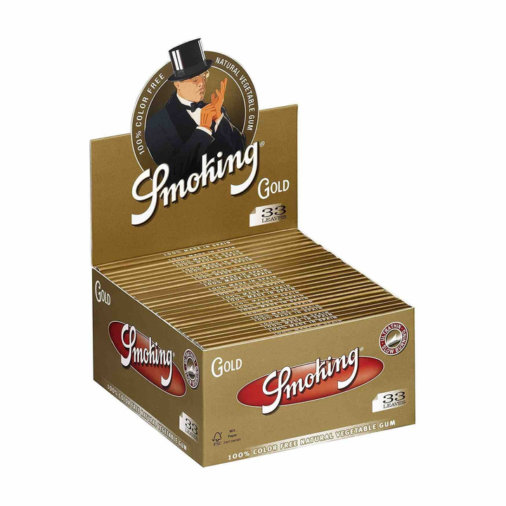 Smoking Gold King Size Display mit 50 Heftchen