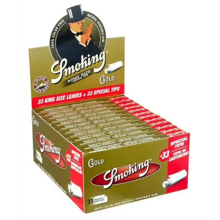 Smoking Gold King Size Display mit 24 Heftchen
