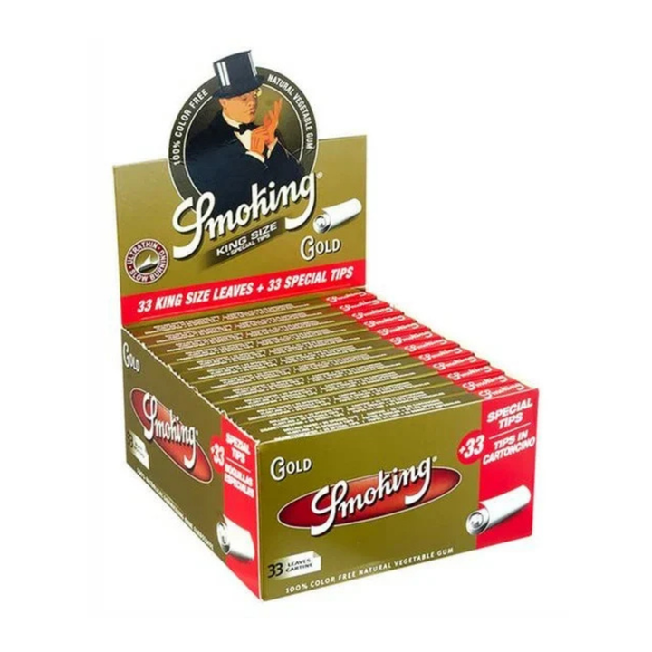 Smoking Gold King Size Display mit 24 Heftchen