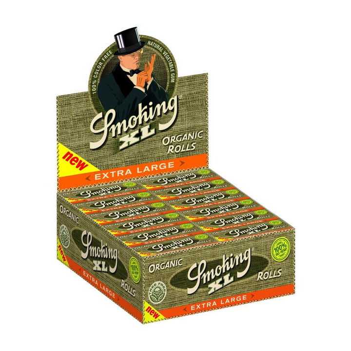 Display mit 24 Smoking Organic Rolls XL Rollen