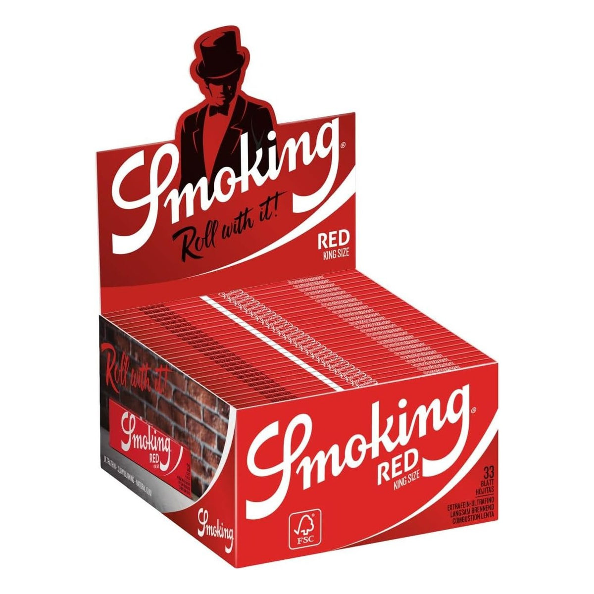Smoking Red King Size Display mit 50 Heftchen