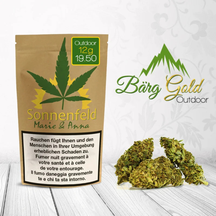 Sonnenfeld Bärg Gold Outdoor CBD Blüten 12g