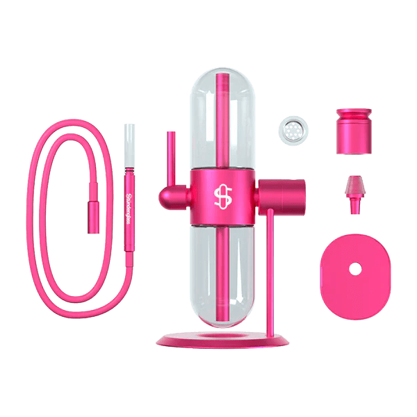 Stündenglass Gravity Infuser Pink mit Silikonschlauch Glasbowl und Hookahbowl