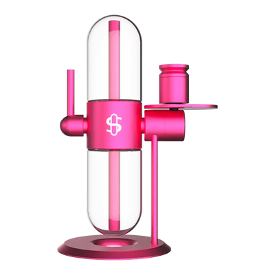 Stündenglass Gravity Infuser Pink 360 Grad Glas Wasserpfeife komplett aufgebaut