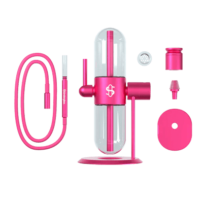 Stündenglass Gravity Infuser Pink mit Silikonschlauch Glasbowl und Hookahbowl