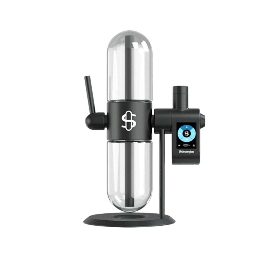 Stündenglass Modül Heizeinheit für Trockenmaterial mit Quarz Kammer Reiseetui und Zubehör im Set Black