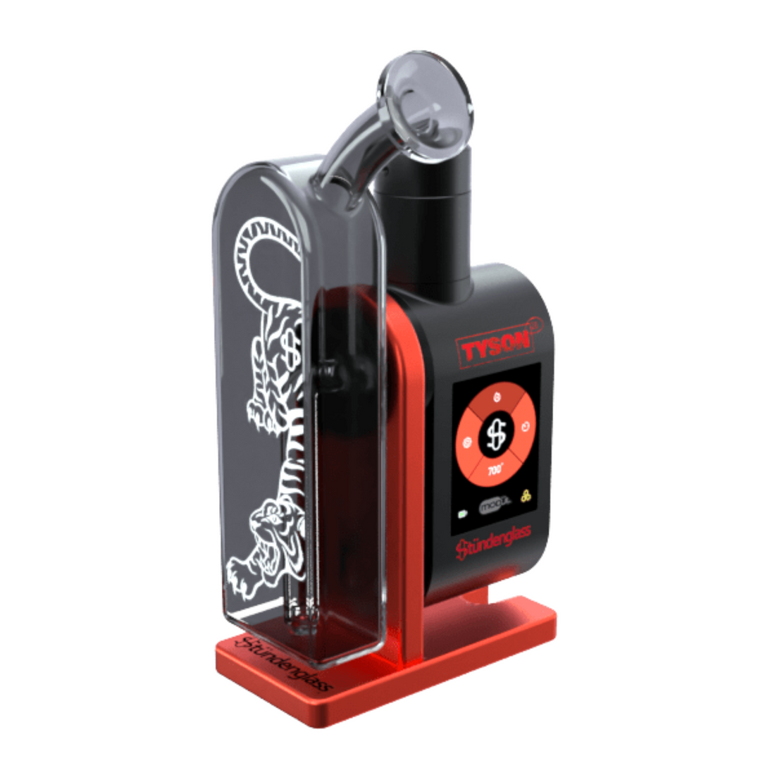 Geöffnete Tyson 2.0 Stündenglass Modül Dok Deluxe Reisetasche mit Modül, Dok und Tanks