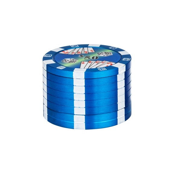 Super Heroes Alu-Grinder Poker Chips in Blau, 3-teilig, 40 mm