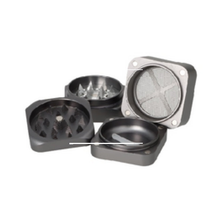 Super Heroes Alu Grinder Würfel in Grau, 4-teilig, 55 mm