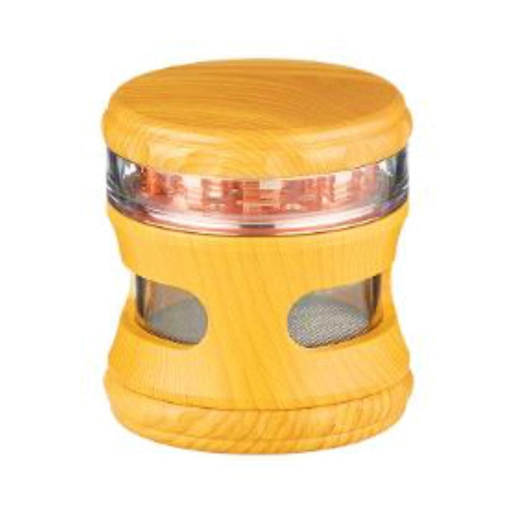 Holz-Grinder mit Sichtfenster, 4-teilig, 60 mm – Mühle für Kräuter und Tabak