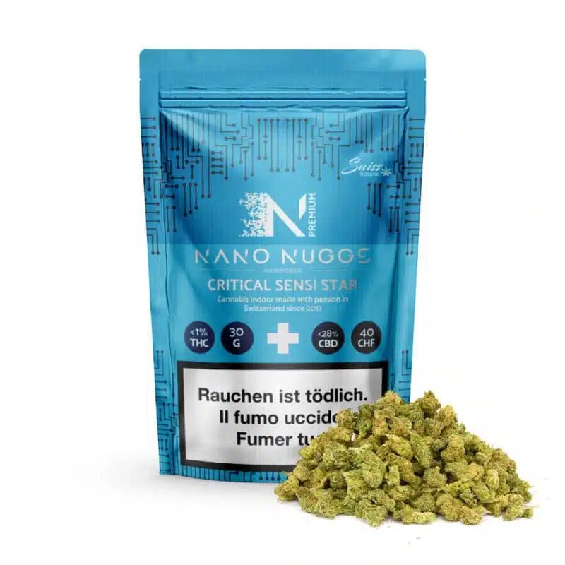 Swiss Botanic Nano Nuggs Critical Sensi Star Indoor CBD Blüten 30g Beutel