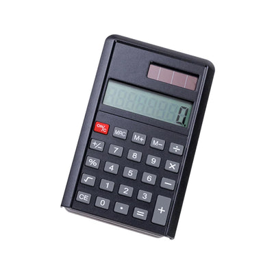 Geöffnete Taschenwaage mit Solar-Taschenrechner im Deckel