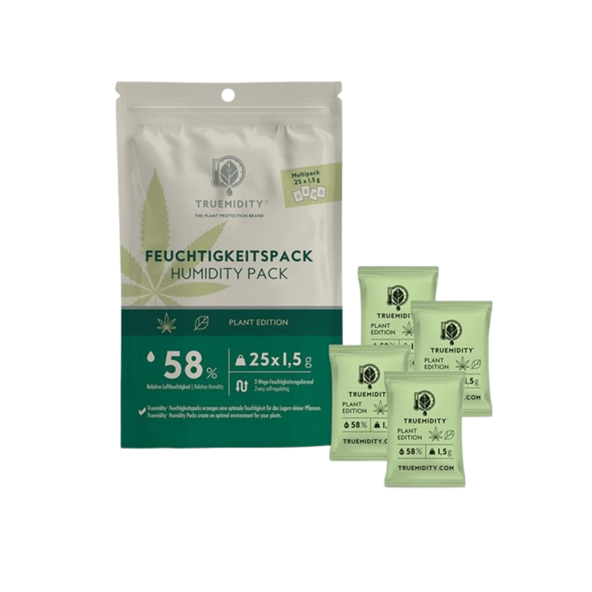 Truemidity Humidity Packs 58 Prozent 1-5g Display mit 25 Feuchtigkeitspacks