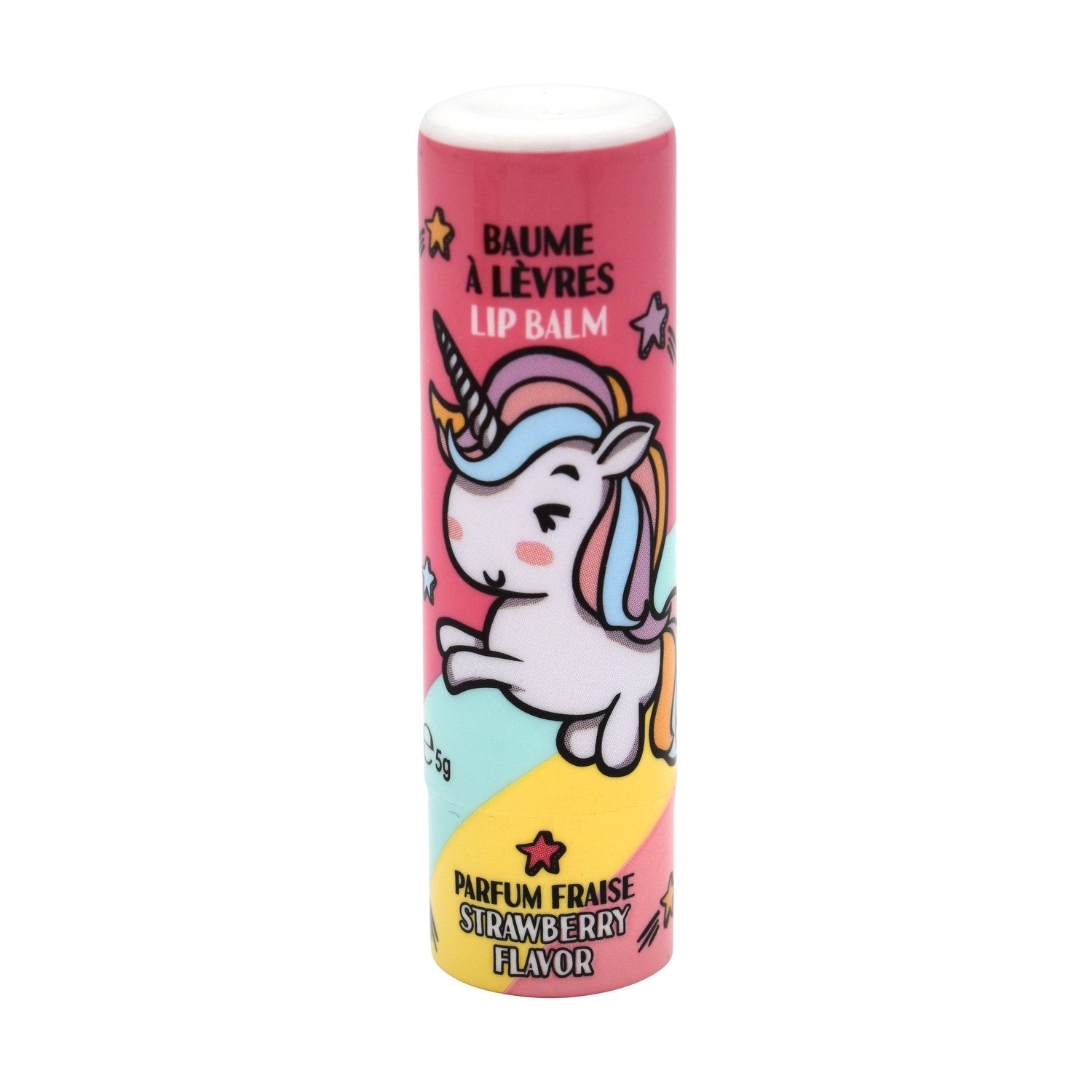 Unicorn Lip Balm Lippenstift 5g mit Erdbeerduft