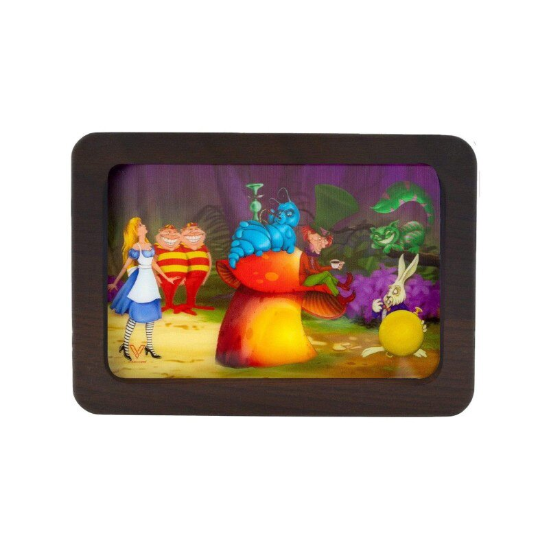 V Syndicate 3D Holz Rolling Tray mit Alice im Wunderland Pilz-Szene