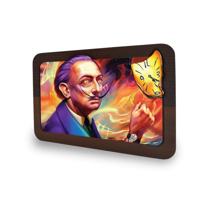 V Syndicate 3D Wood Rolling Tray mit Dali Porträt und schmelzender Uhr