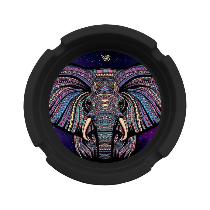 Detailansicht vom Elephant Motiv auf dem Silikon Aschenbecher