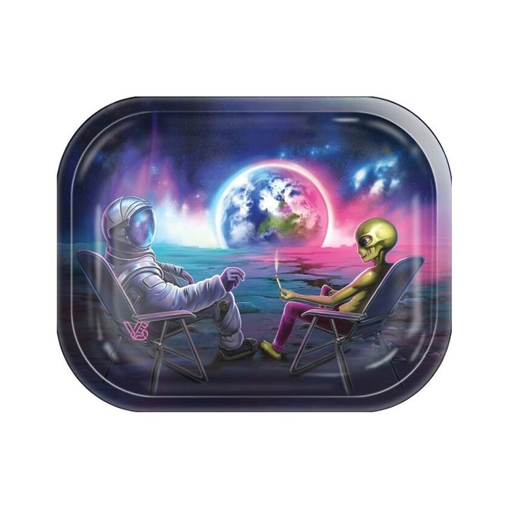 V Syndicate Mischschale Blunt Orbit mit Astronaut und Alien vor der Erde im Weltall