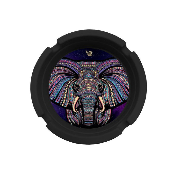 Detailansicht vom Elephant Motiv auf dem Silikon Aschenbecher