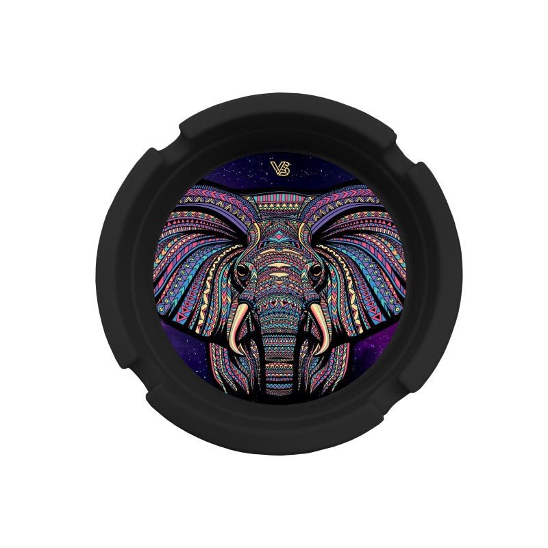 Detailansicht vom Elephant Motiv auf dem Silikon Aschenbecher