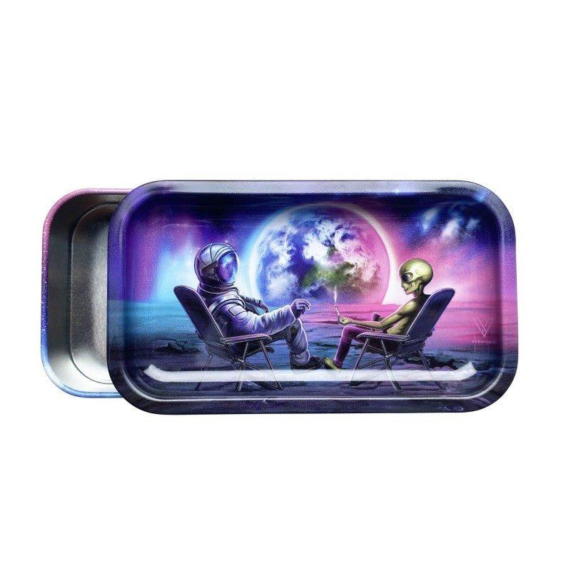 Geöffnete Syndicase 2.0 Blunt Orbit mit Deckel als kleines Rollingtray