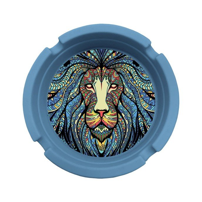 Detailansicht des Tribal Lion Motivs auf dem Silikon Aschenbecher