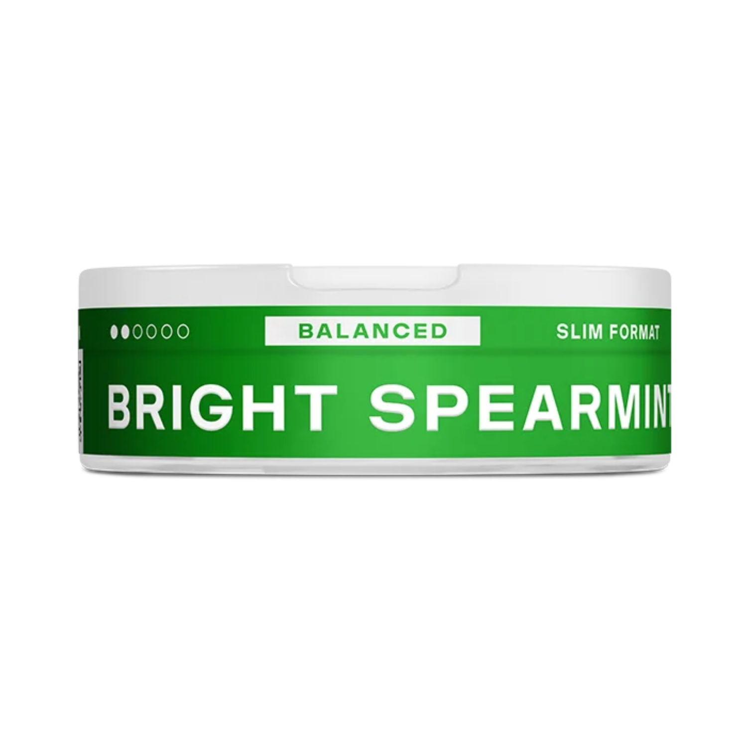 Geöffnete VELO Bright Spearmint Dose mit Nikotin Pouches