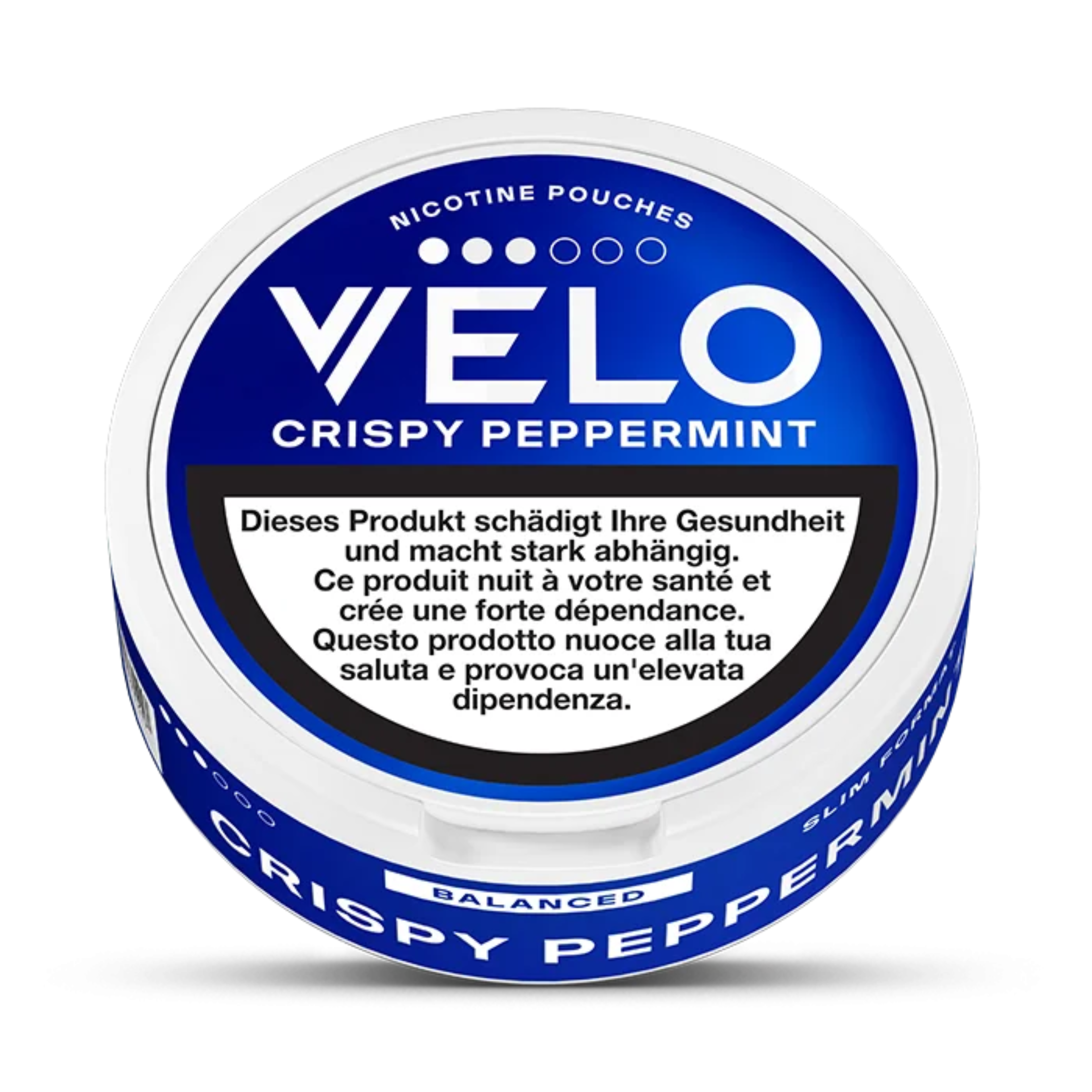 VELO Crispy Peppermint Nikotin Pouches Detailansicht